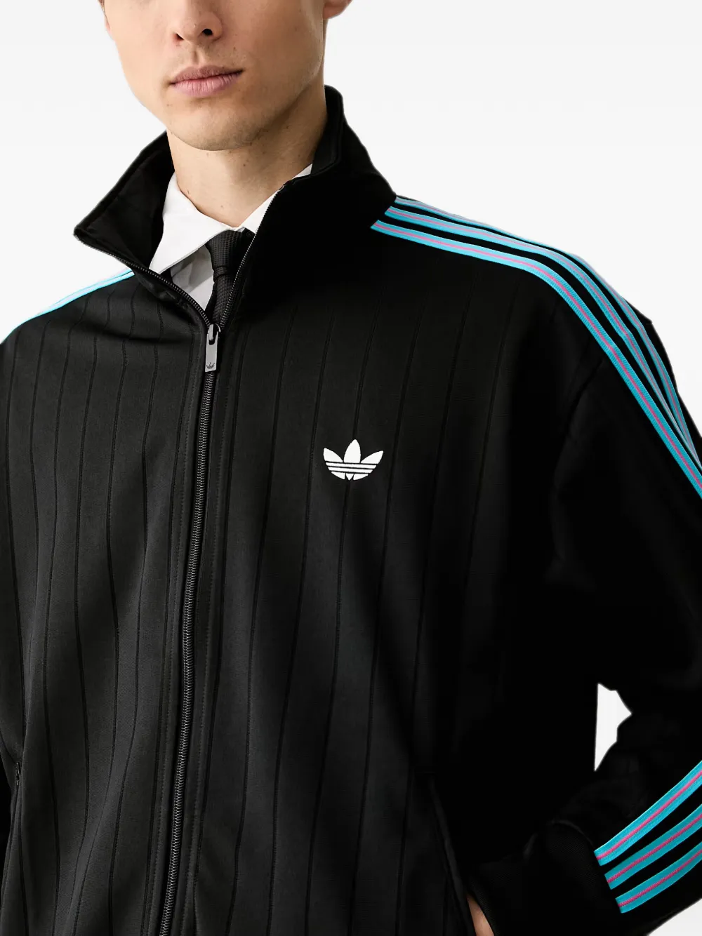 adidas Firebird stripe-detail zip-up sweatshirt Zwart