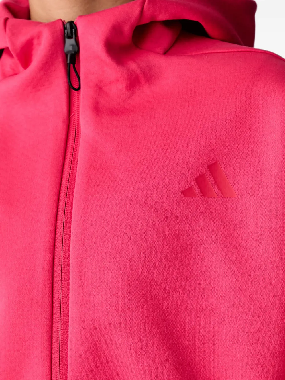 adidas logo-print zip-up hoodie Roze