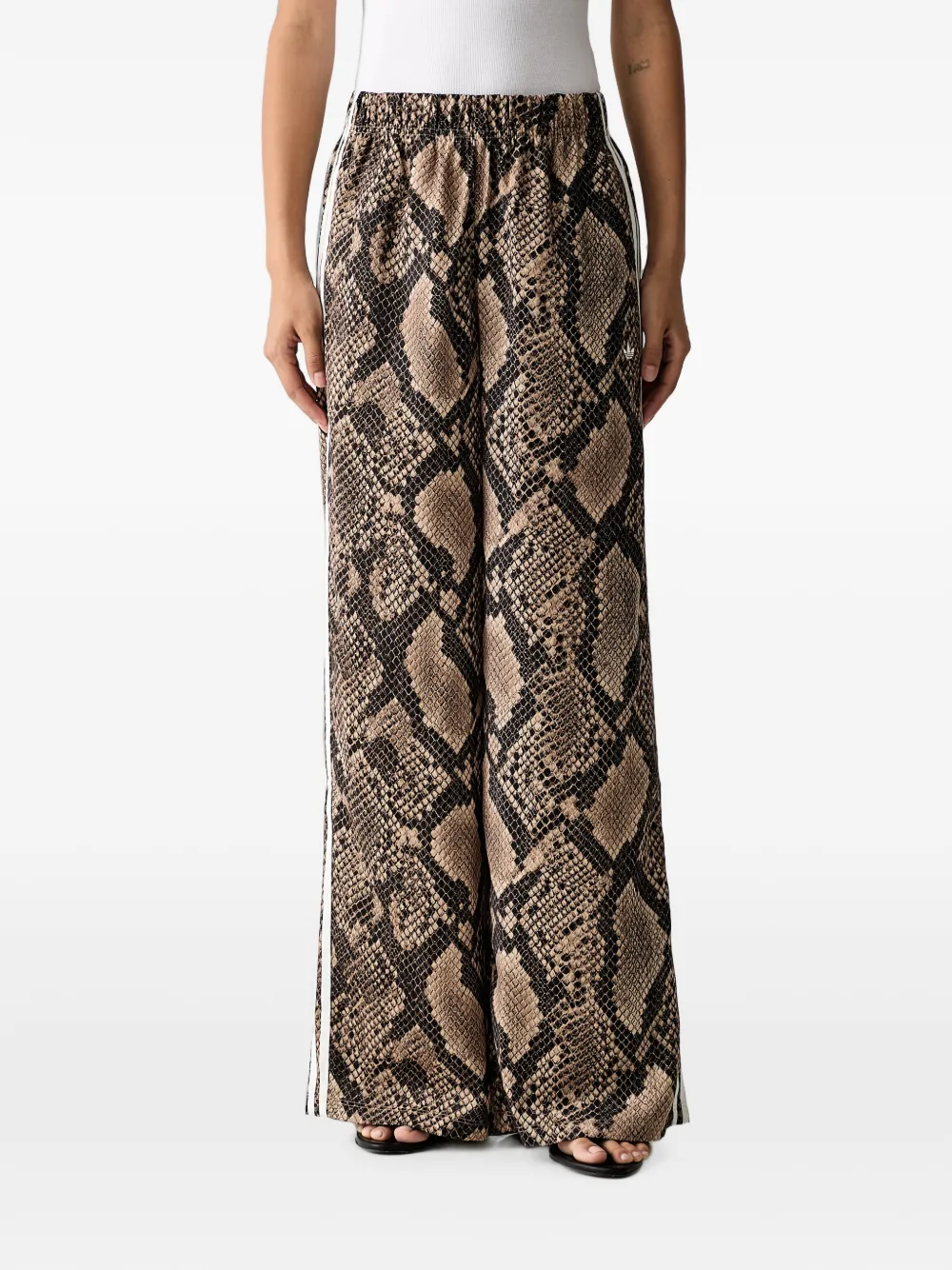 Adidas Originals Snakeskin-print Track Pants In Neutral