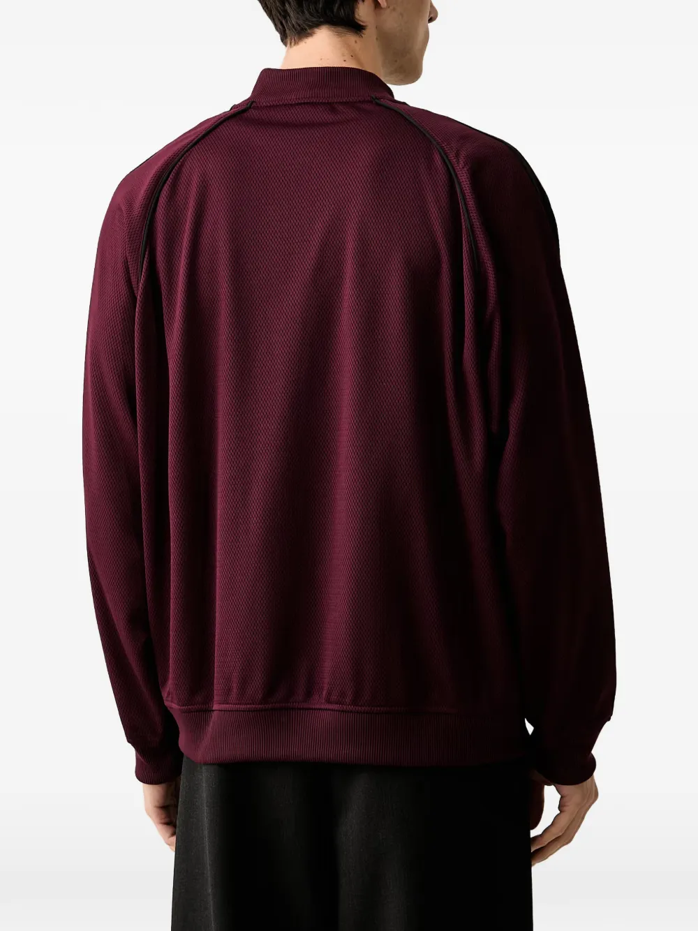 adidas side-stripe zip-up sweater Rood