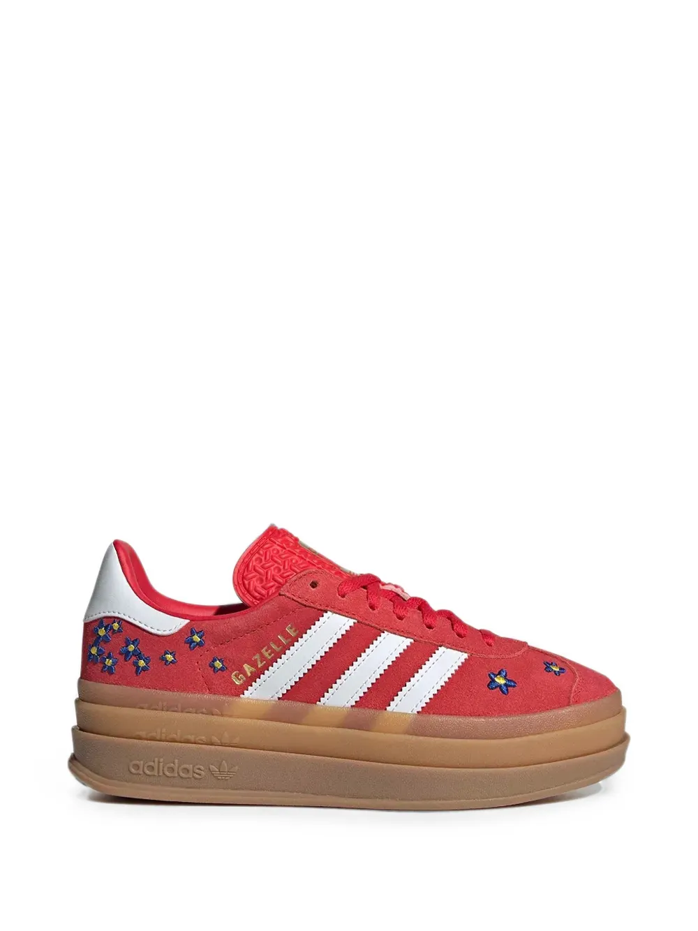 adidas Kids Gazelle flower-embroidered sneakers - Rosso