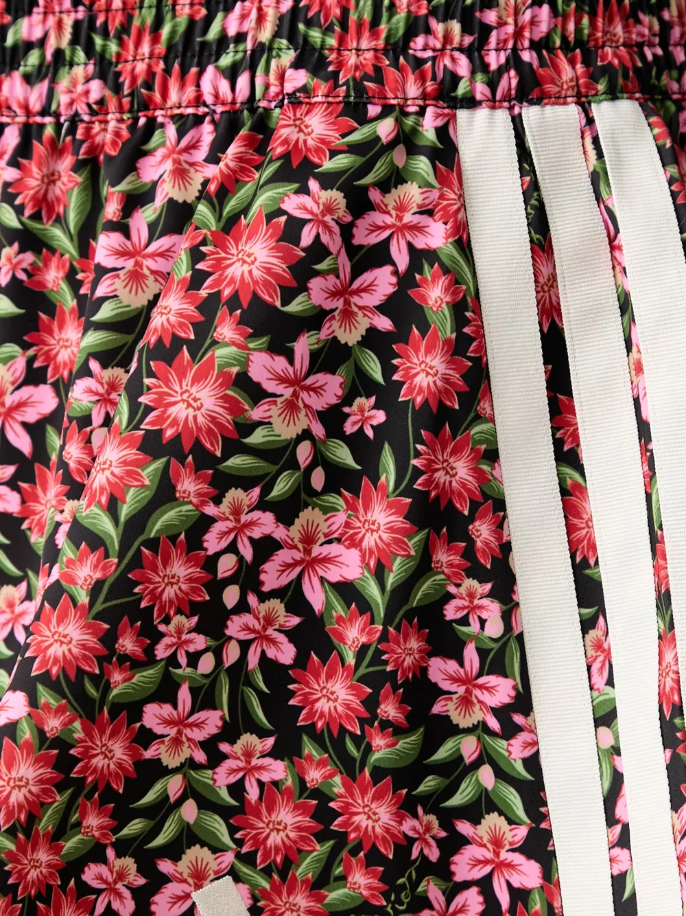 adidas floral-print 3-Stripes shorts Zwart