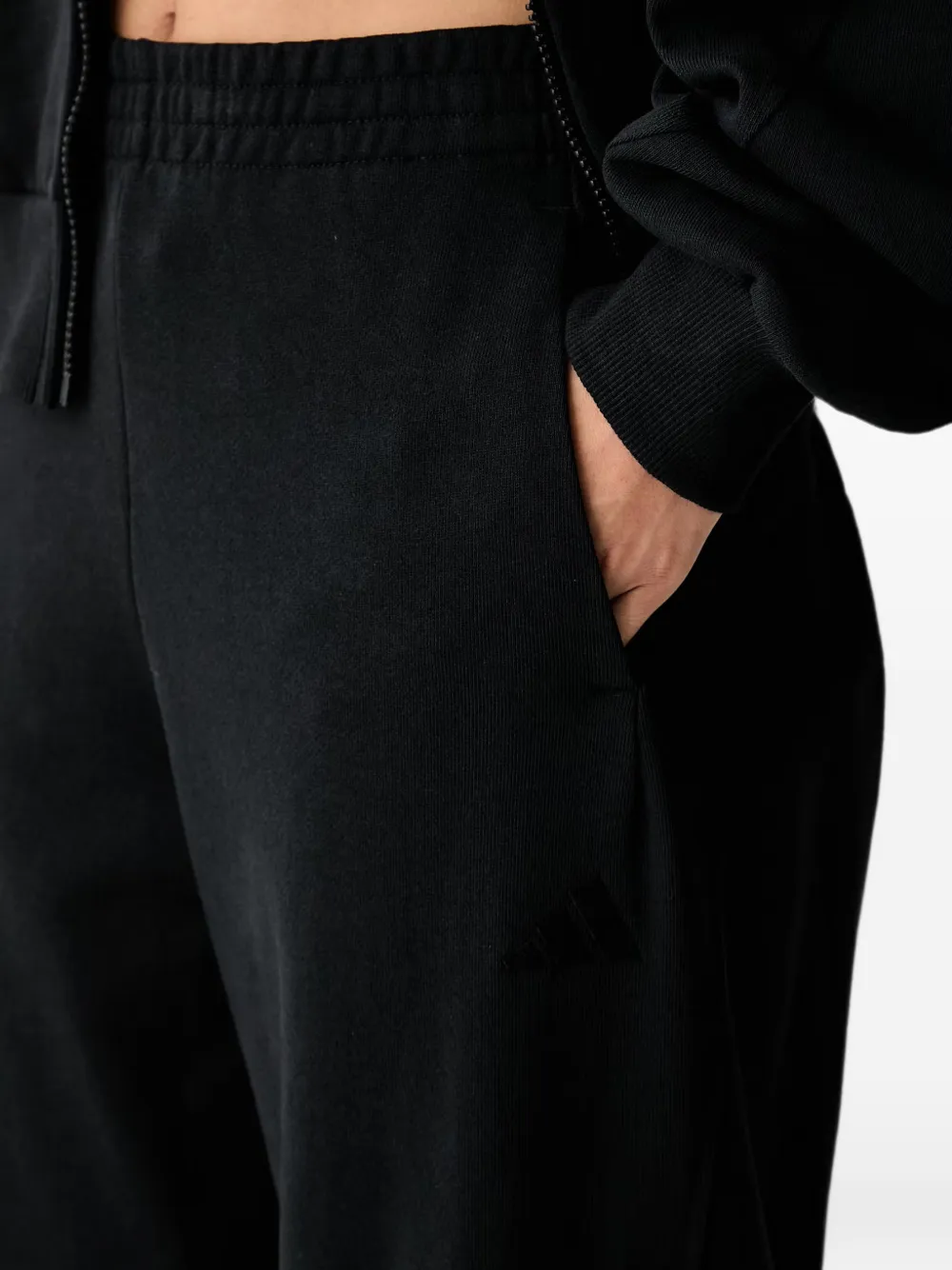adidas logo-embroidered track pants Zwart