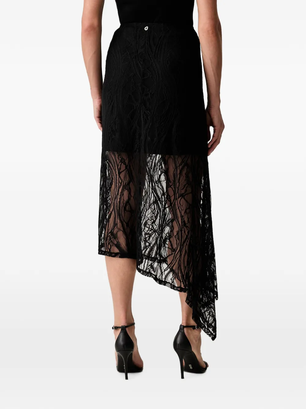 GUESS USA Asymmetrische rok met kanten laag Zwart