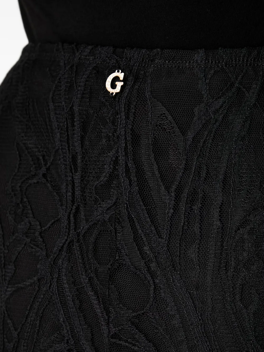 GUESS USA Asymmetrische rok met kanten laag Zwart