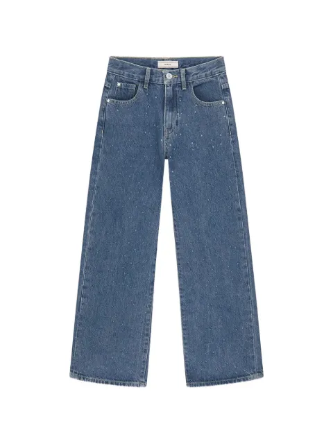 guess kids vaqueros anchos con apliques de cristales