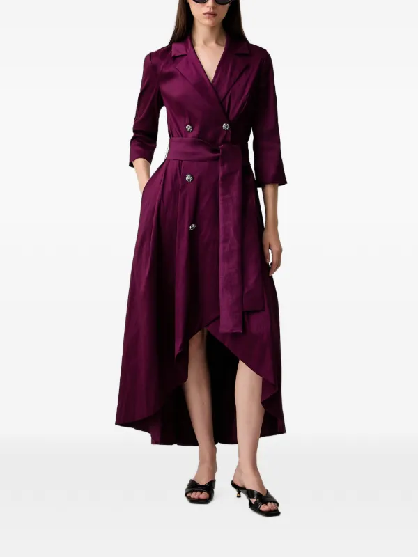 Joseph Ribkoff embellished-button Asymmetric Midi Dress | Purple
