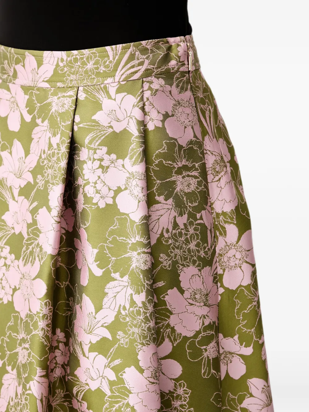 Joop! Midi-plooirok met bloemenprint Groen