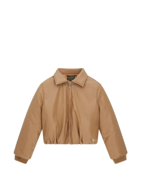 guess kids logo-plaque bomber jacket