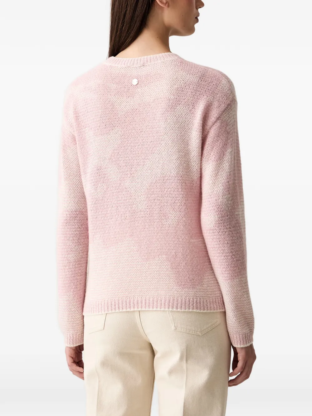 Joop! abstract-pattern round-neck sweater Roze