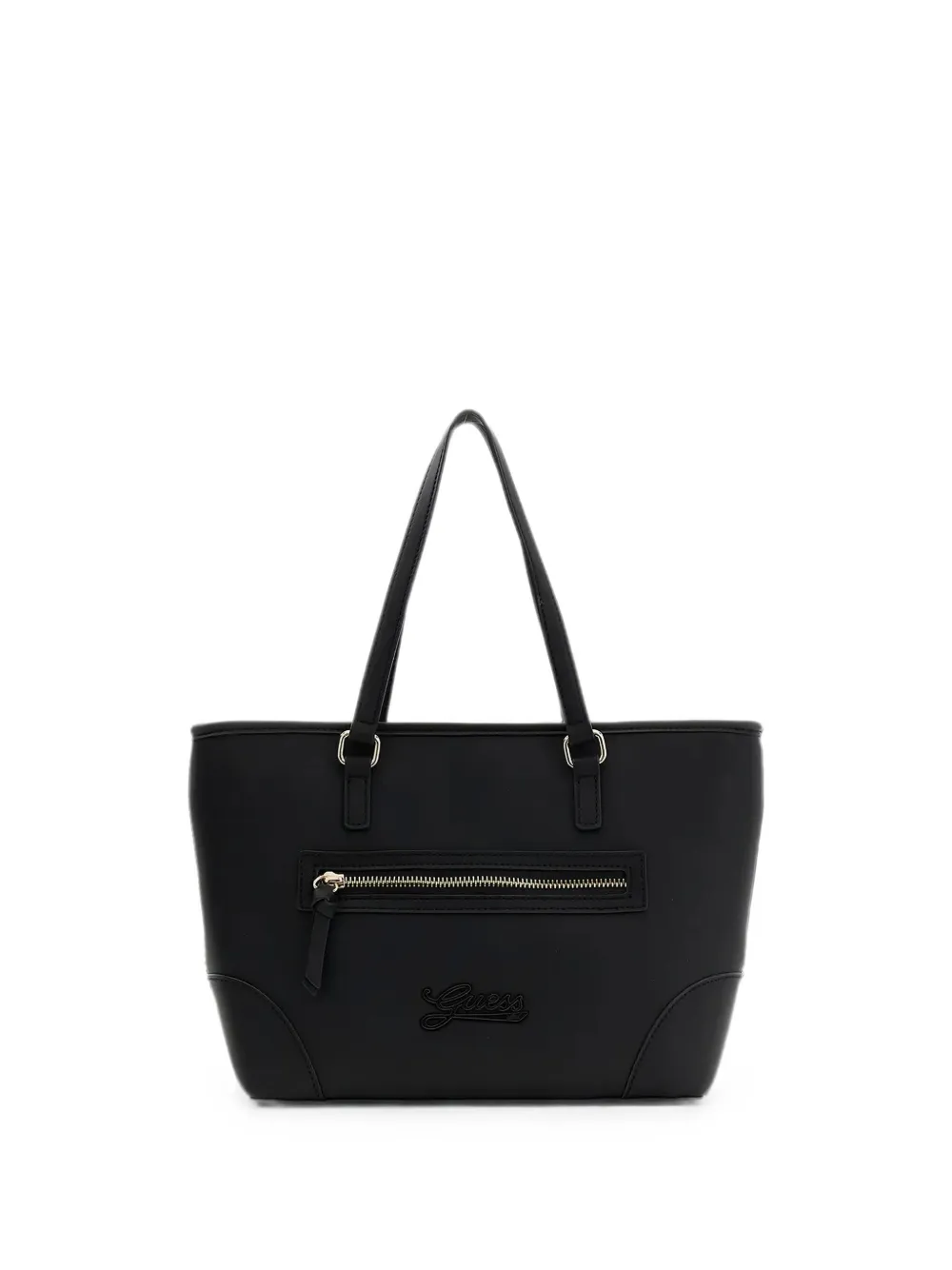 guess kids logo-plaque zip-pocket tote bag - Nero