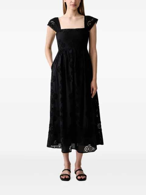 Hoss Intropia vestido midi con bordado inglés