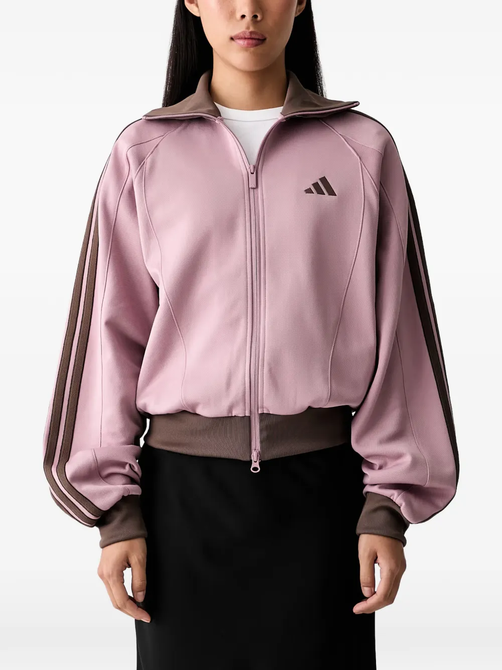 adidas logo-embroidered side-stripe jacket - Rosa