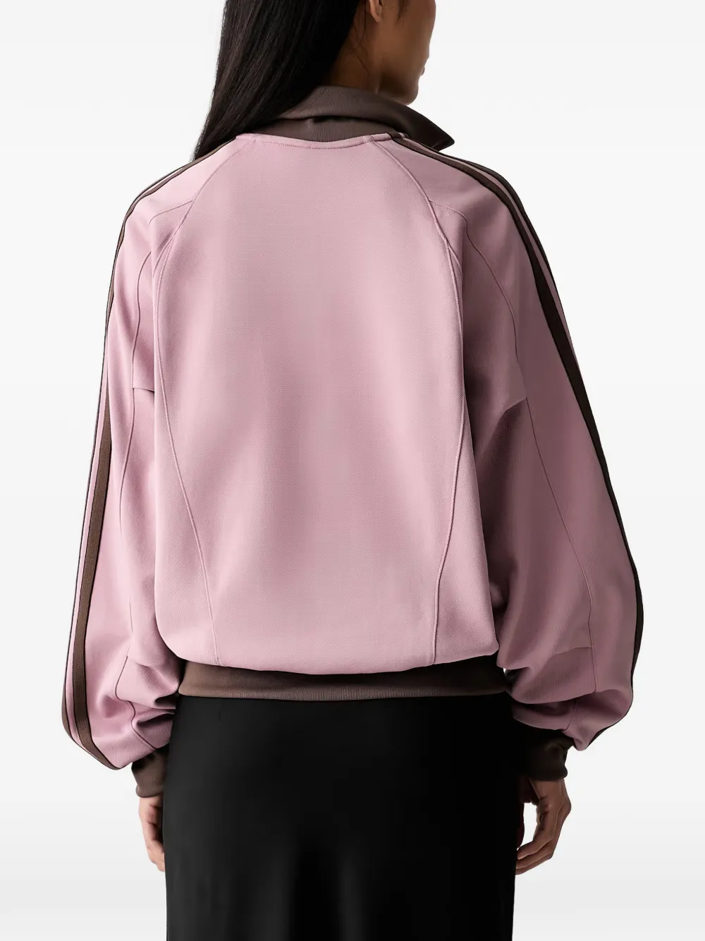 adidas logo-embroidered side-stripe jacket Roze