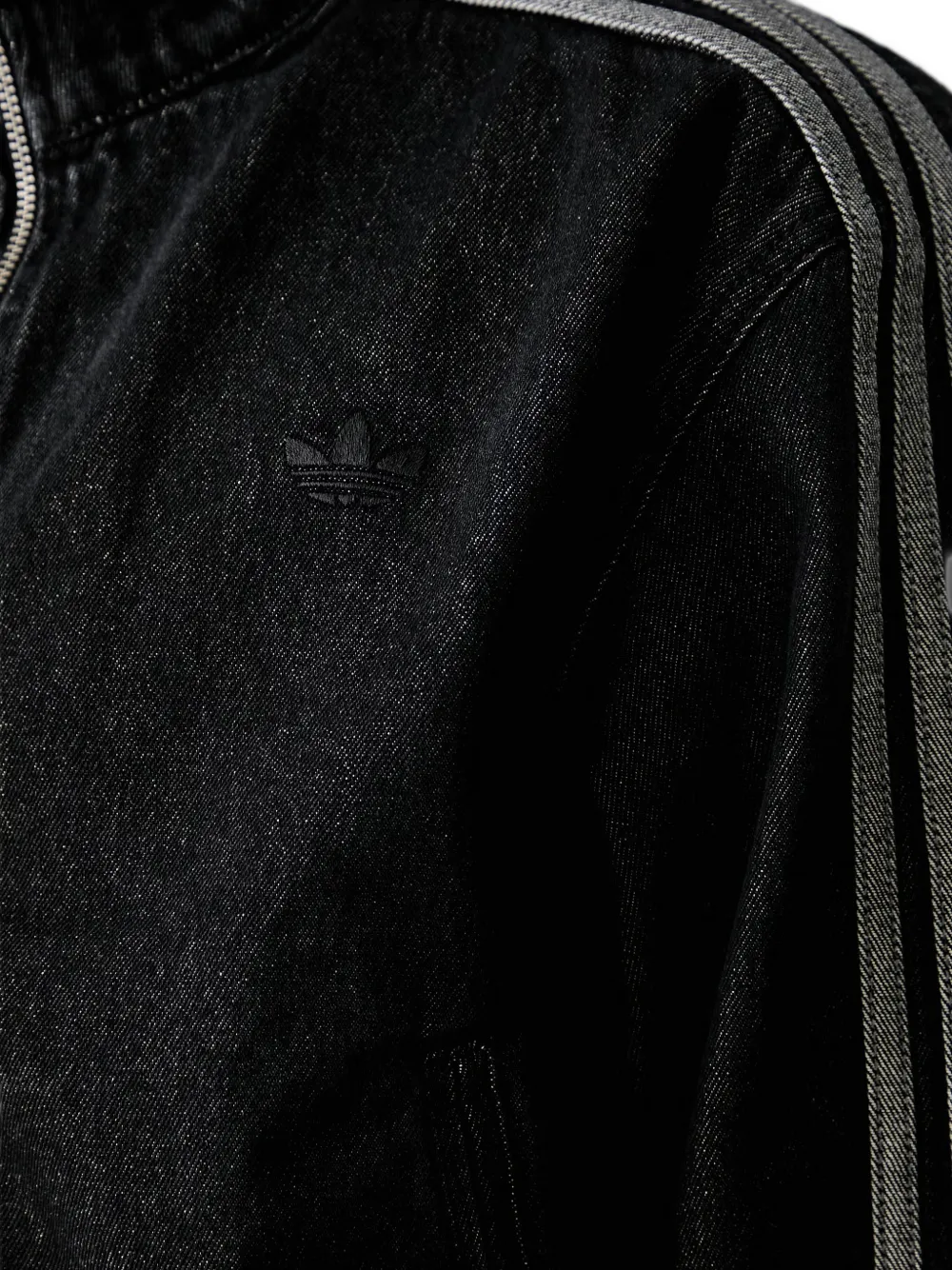 adidas side-stripe denim jacket Zwart