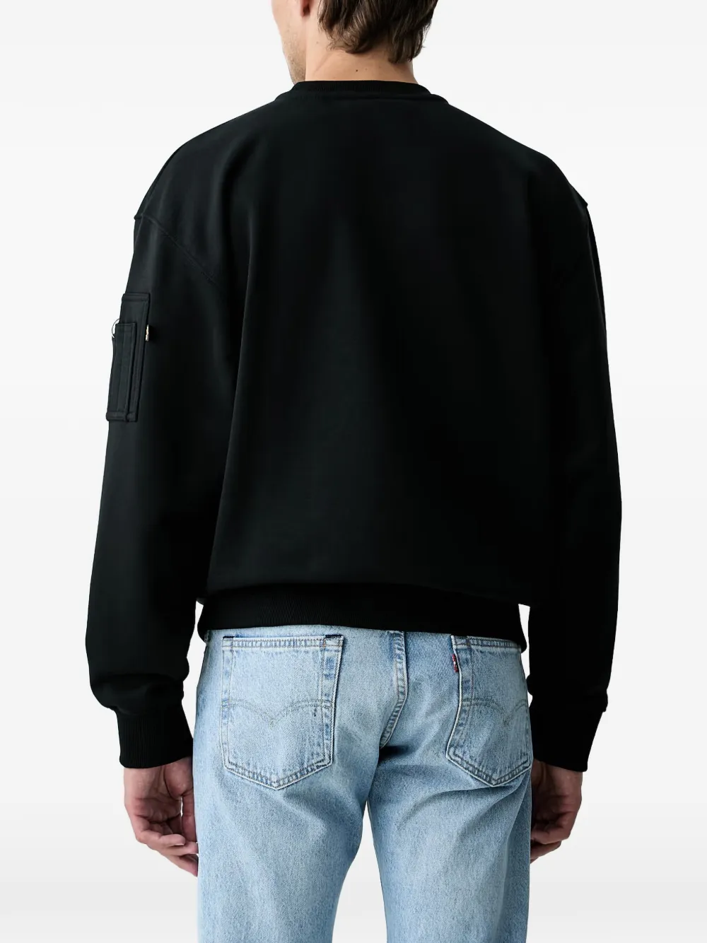Alpha Industries Trui met geborduurd logo en ritszak Zwart