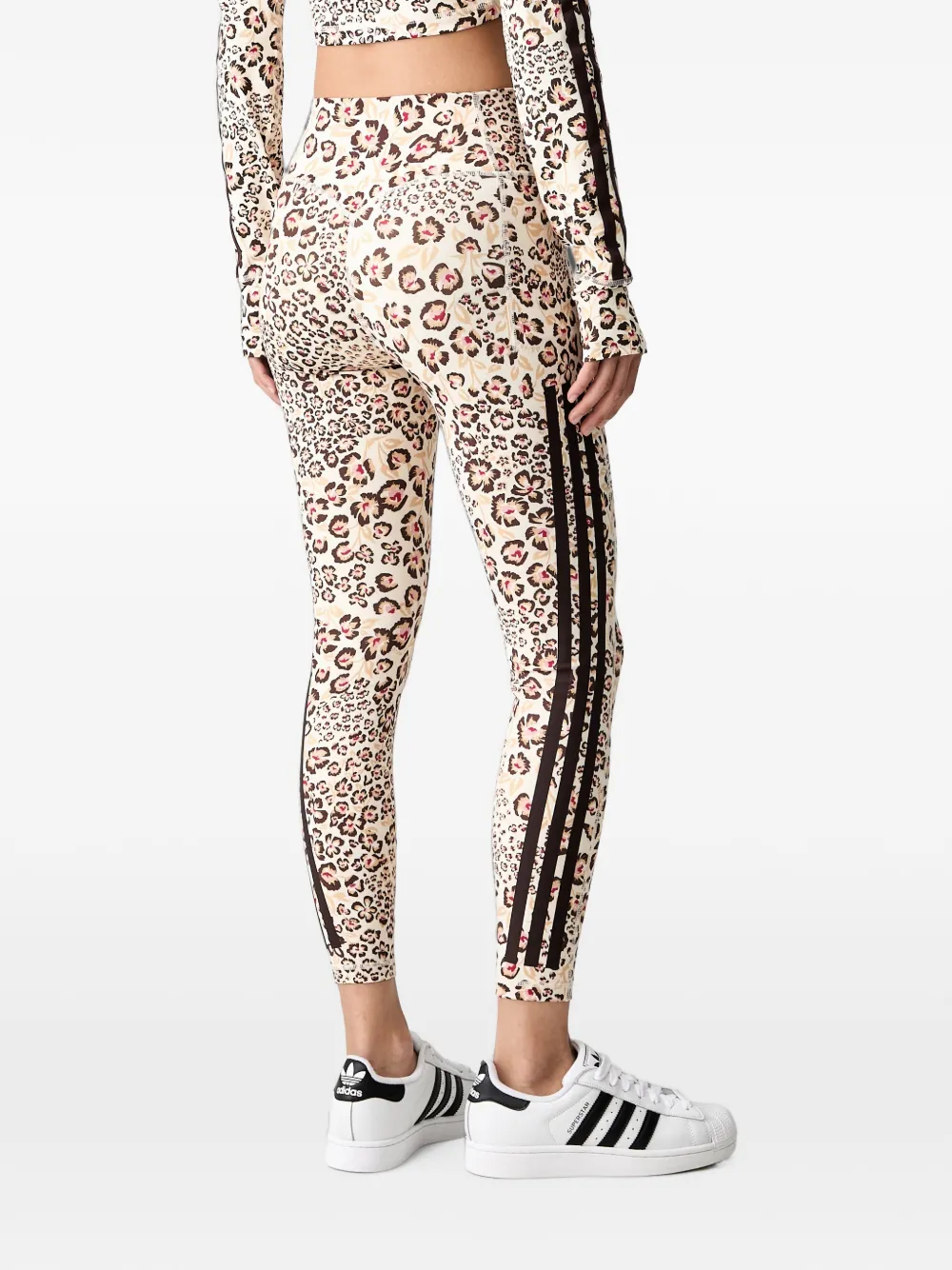 adidas x FARM Rio leopard-print leggings Beige