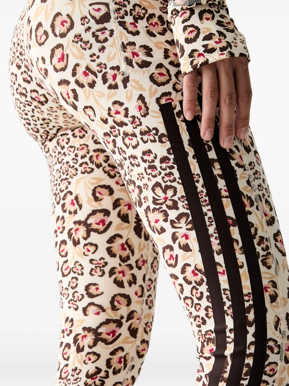 adidas x FARM Rio leopard-print leggings Beige