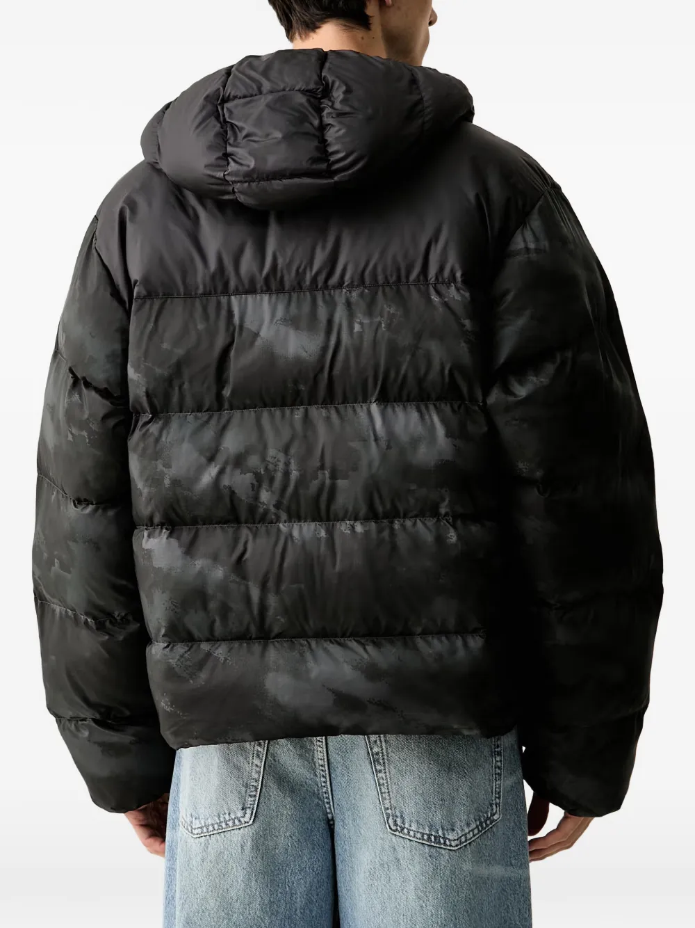 adidas Camo Regen hooded puffer jacket Zwart
