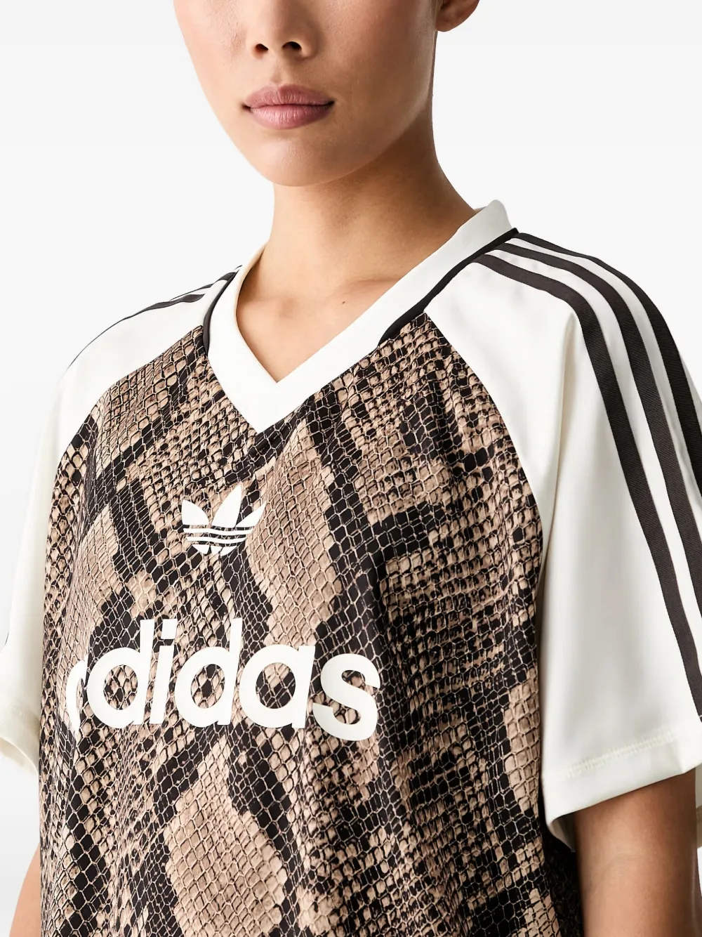 adidas snakeskin-print T-shirt Bruin