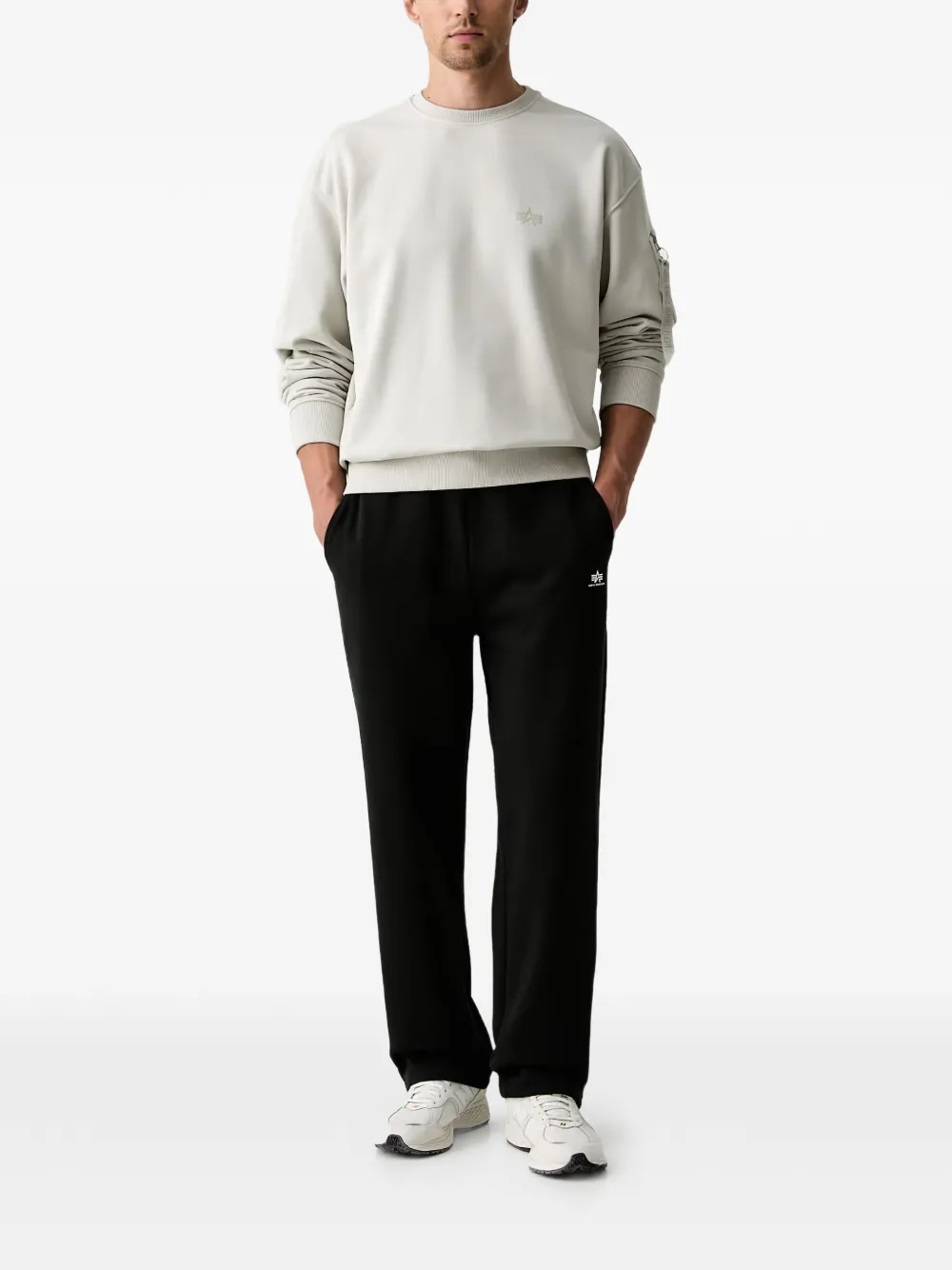 Alpha Industries Trainingsbroek met logo-print Zwart