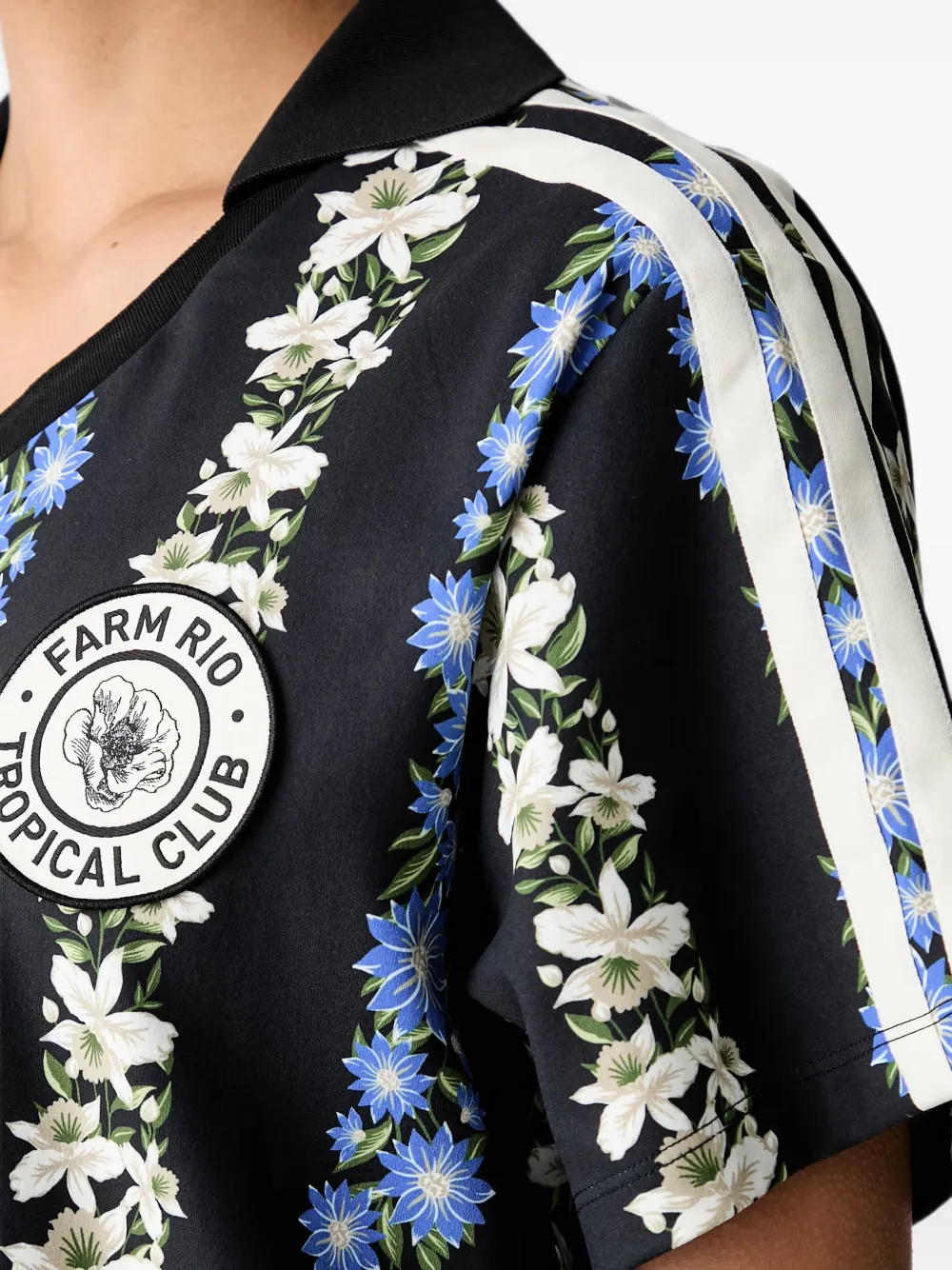adidas MINI floral-print 3-Stripes dress Zwart