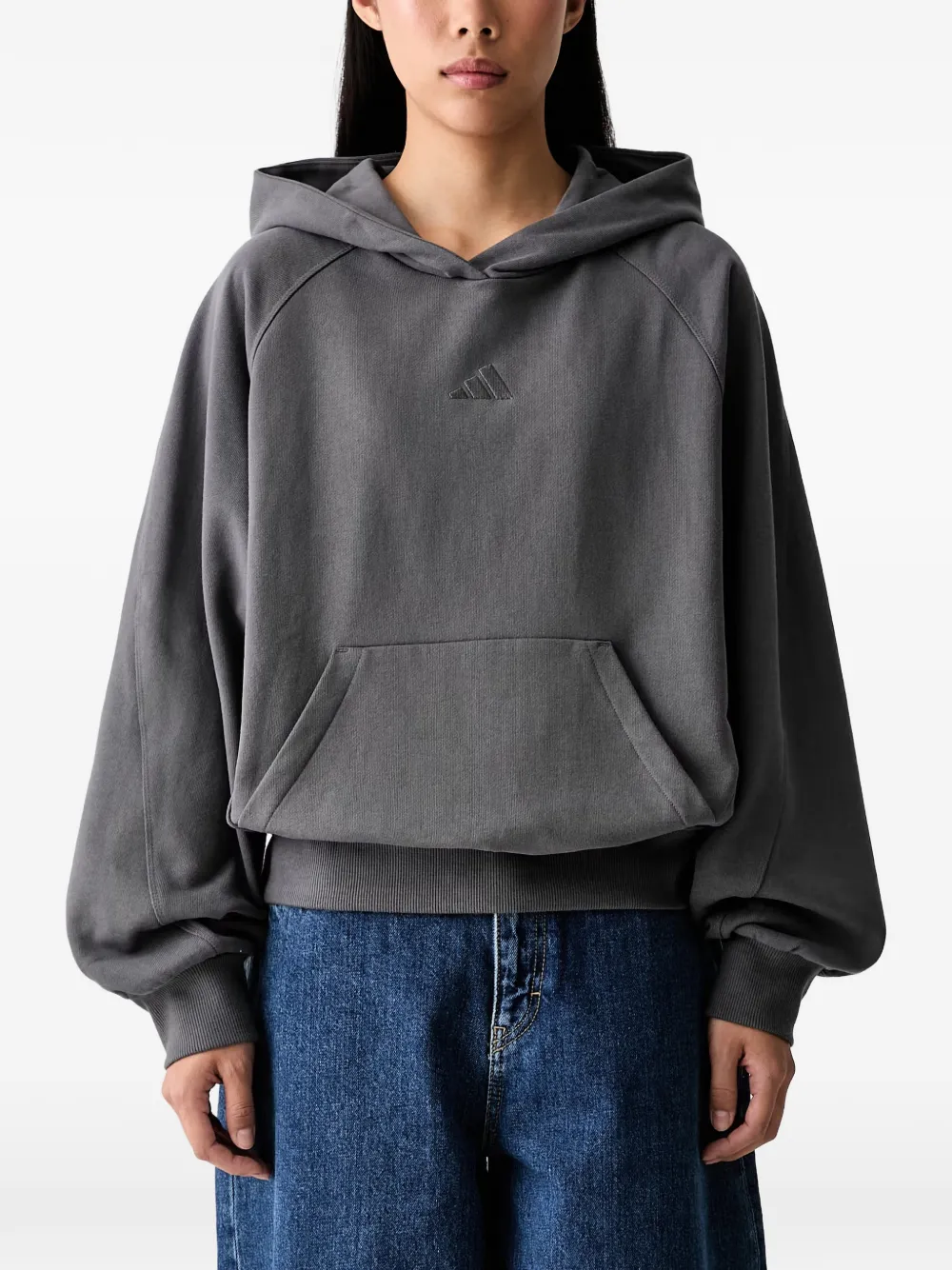 adidas KIT small logo hoodie - Grigio