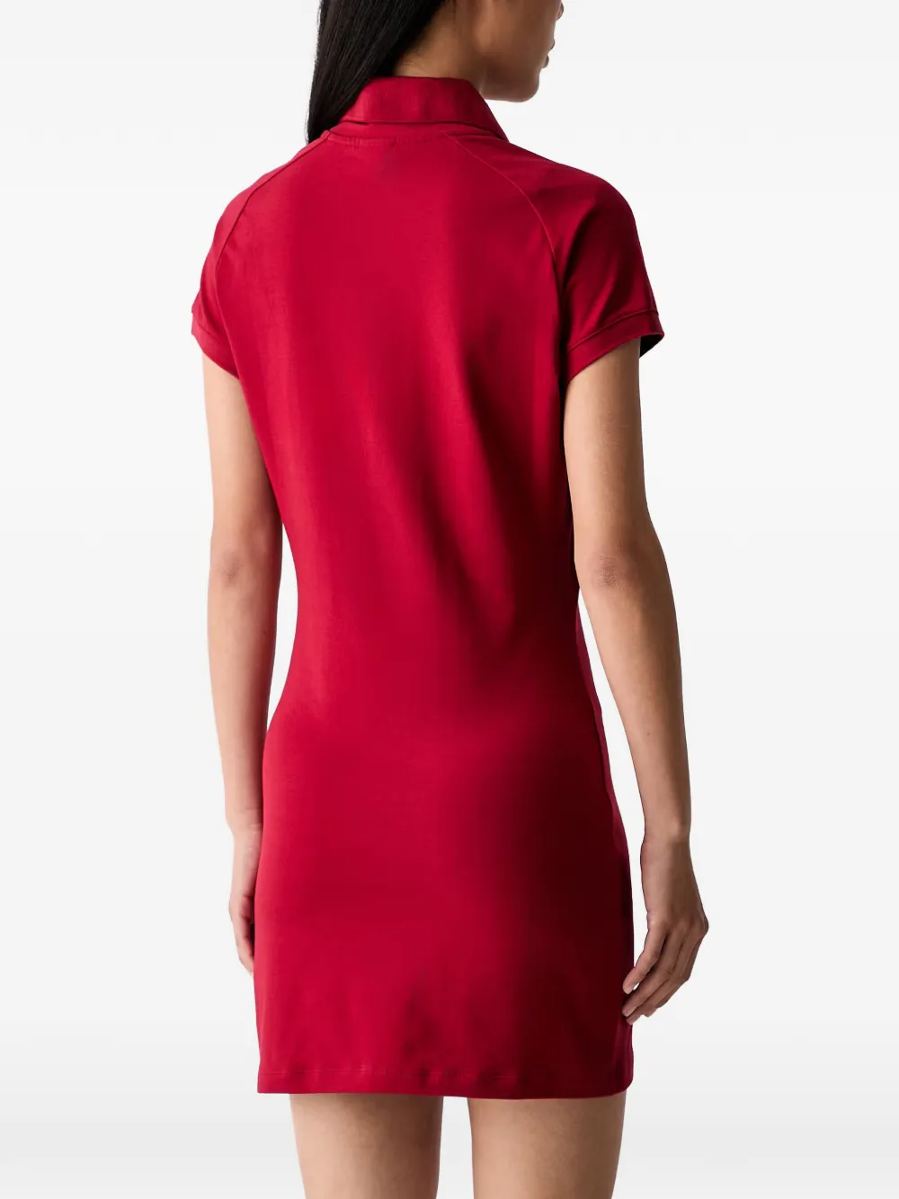 adidas mini logo-embroidered polo dress Rood