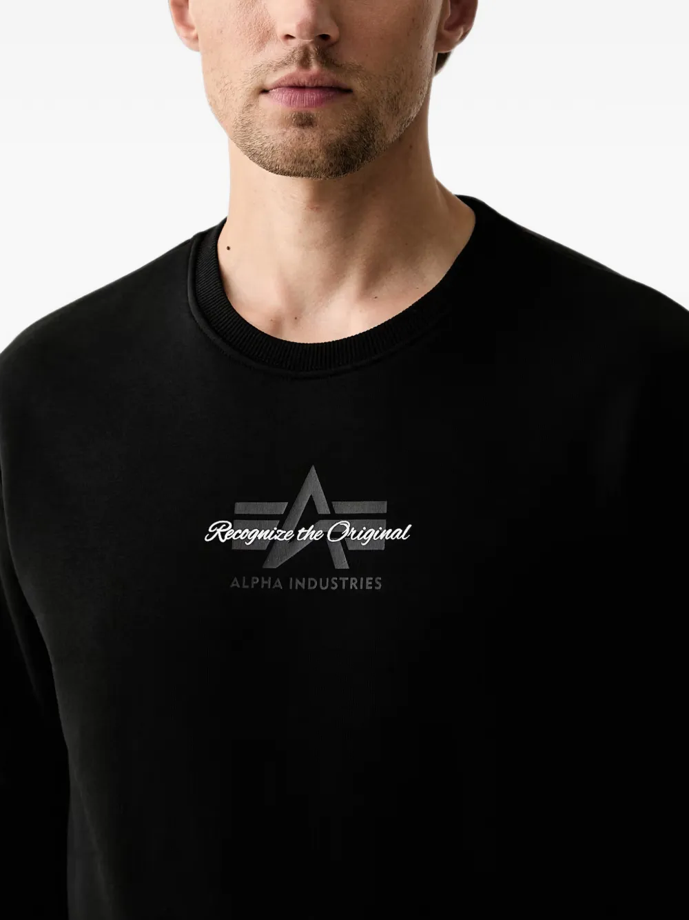 Alpha Industries logo-print sweatshirt Zwart