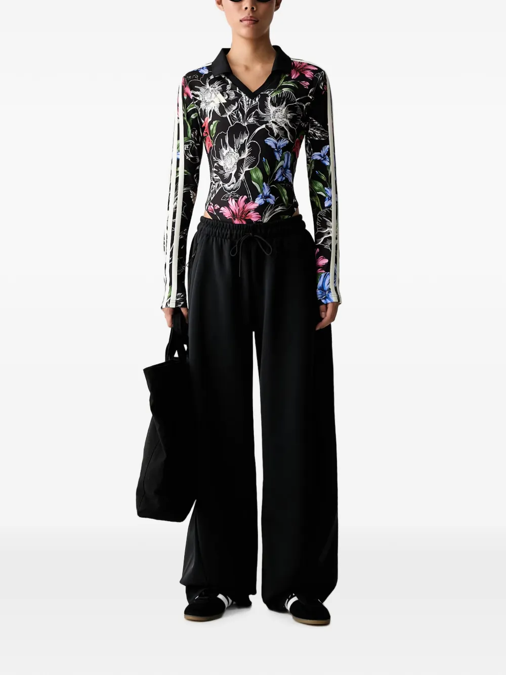 adidas logo-print drawstring track pants Zwart