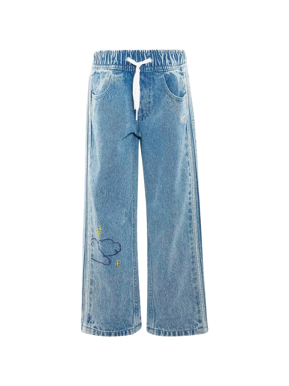 adidas Kids Care Bears embroidered side-stripe jeans Blauw