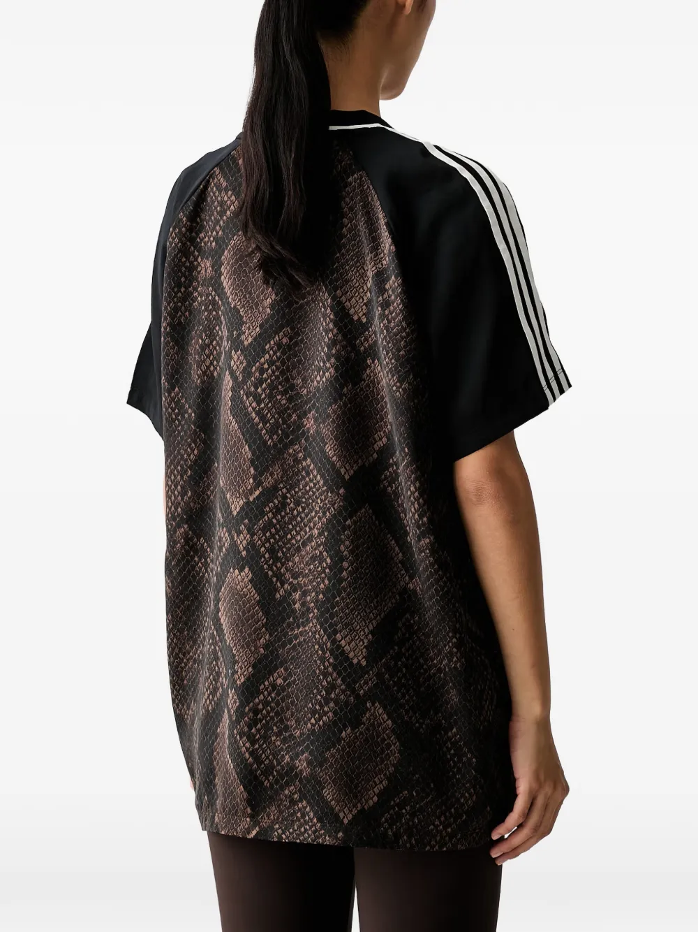 adidas snake-print logo-print T-shirt Bruin