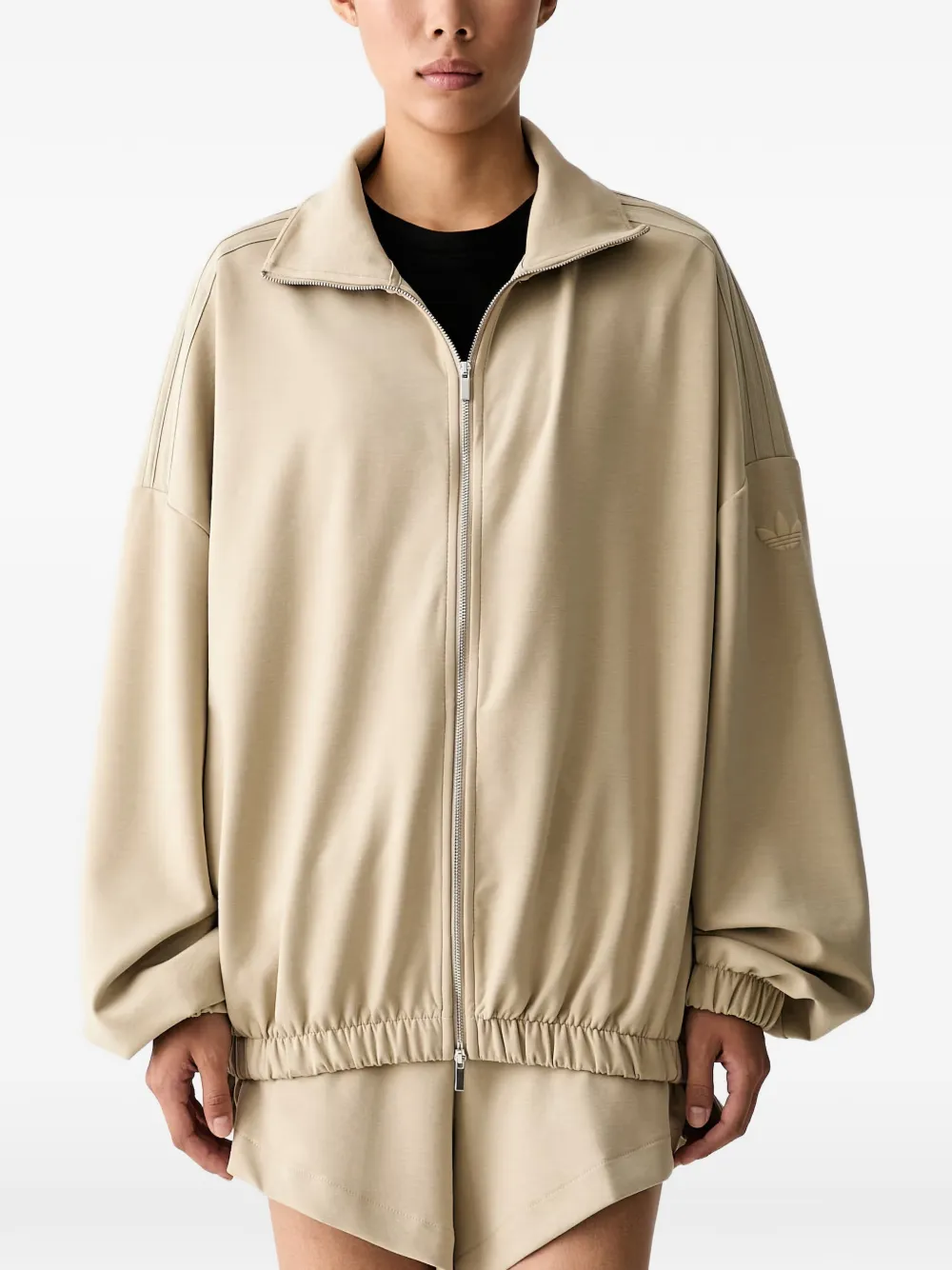adidas 3-Stripes Trefoil zip-up top - Toni neutri