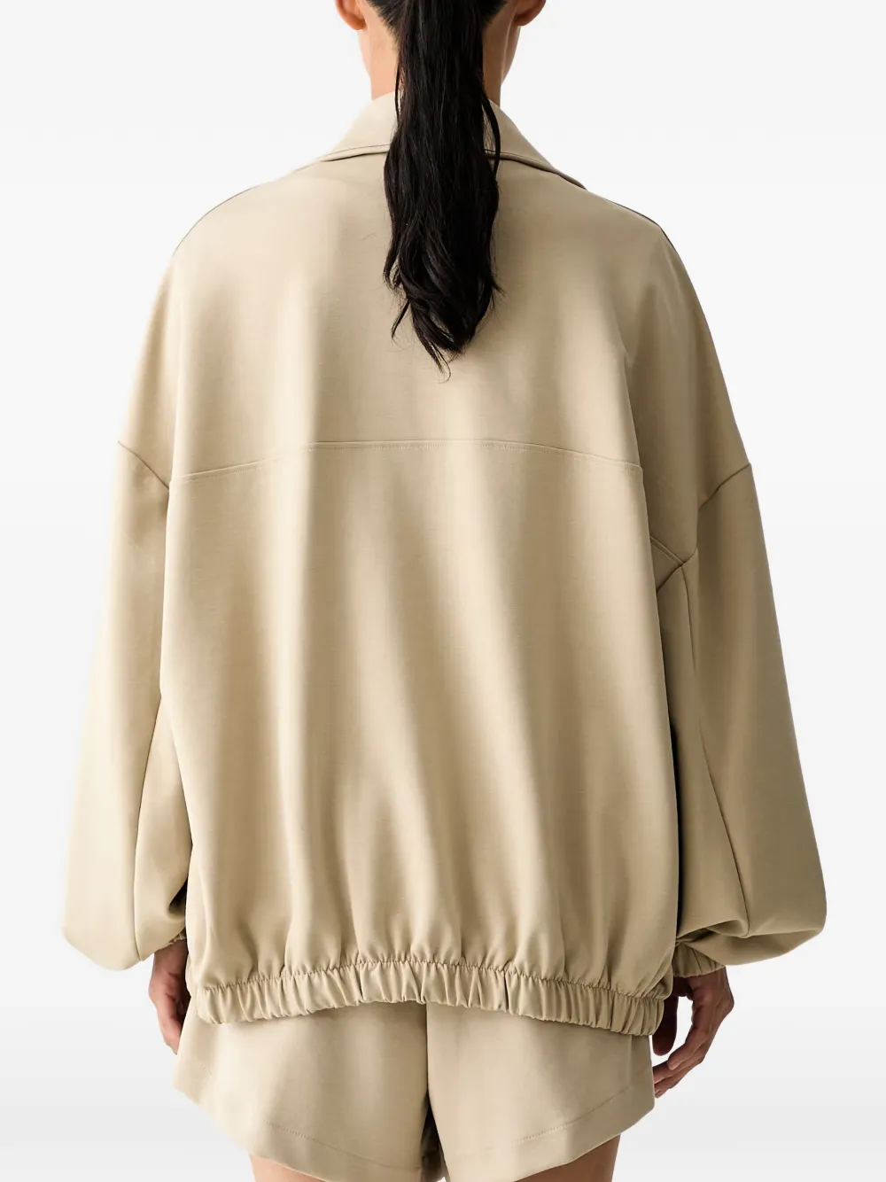 adidas 3-Stripes Trefoil zip-up top Beige