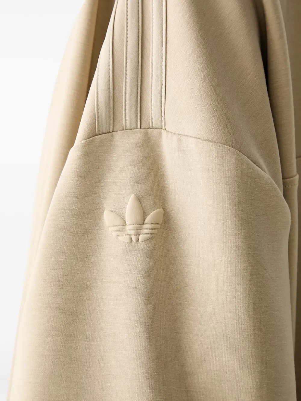 adidas 3-Stripes Trefoil zip-up top Beige