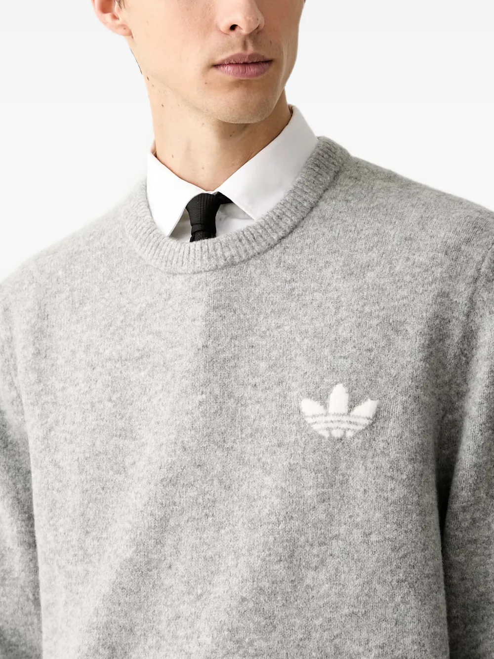 adidas Trefoil Essentials fully knit sweater Grijs