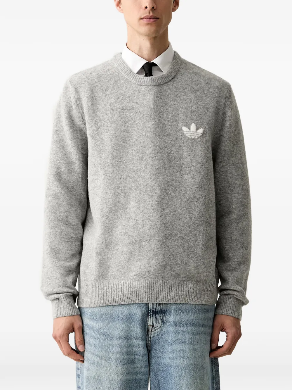 adidas Trefoil Essentials fully knit sweater - Grigio