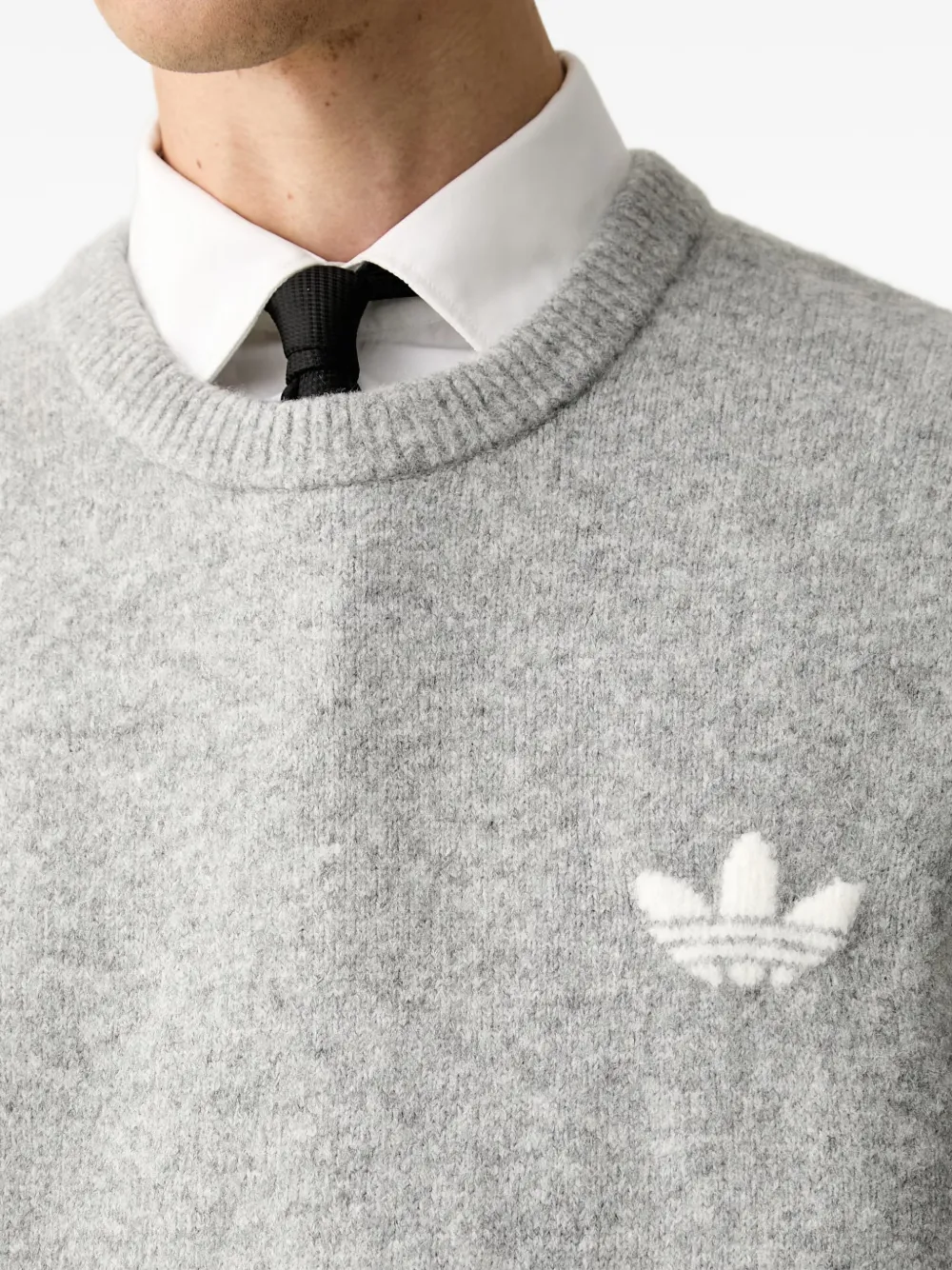 adidas Trefoil Essentials fully knit sweater Grijs