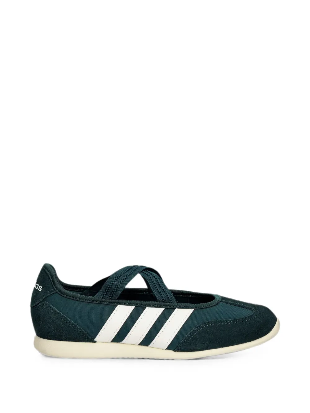 adidas suede-panelled 3-stripe ballet flats - Verde