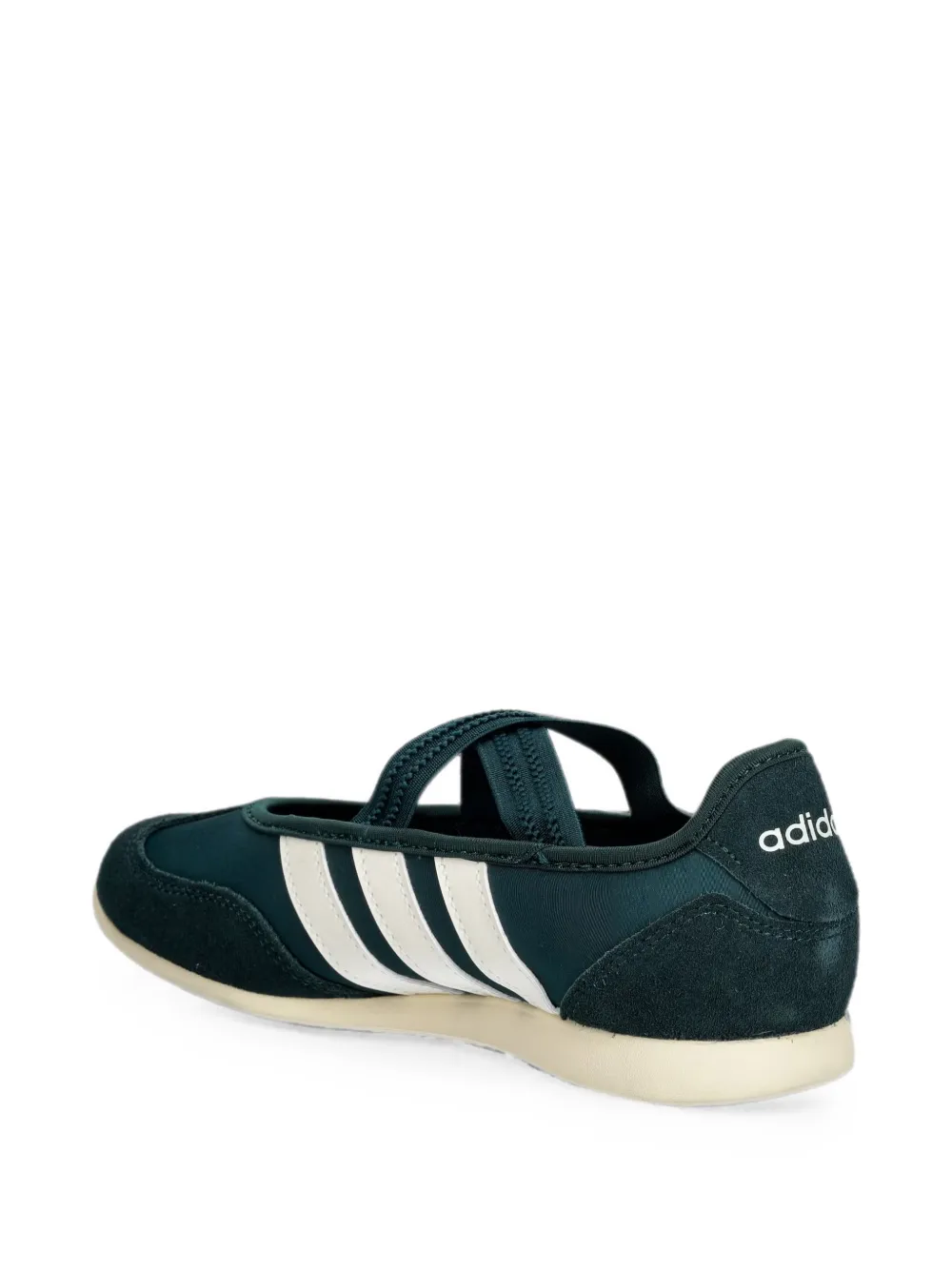 adidas suede-panelled 3-stripe ballet flats Groen