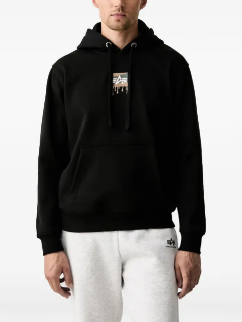 Alpha Industries logo-print drawstring hoodie