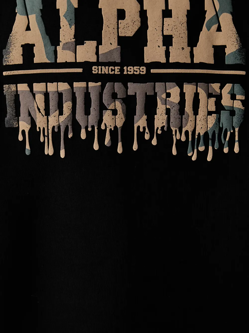 Alpha Industries Hoodie met logoprint en trekkoord Zwart