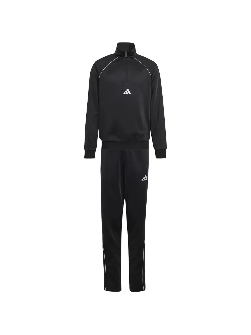 adidas Kids logo-print piped tracksuit set - Nero