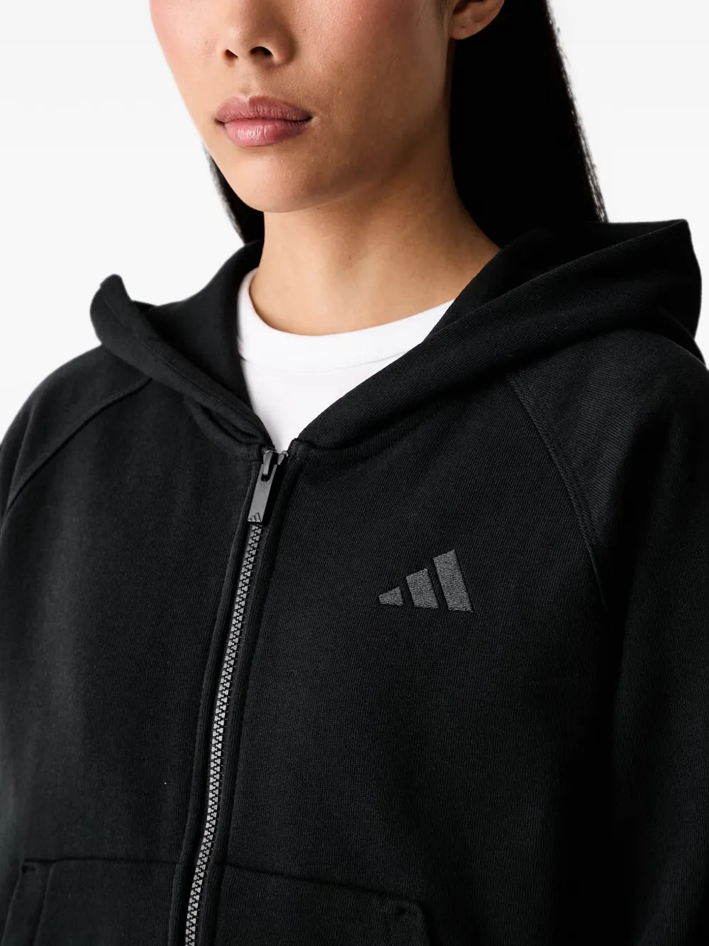 adidas Kit hooded jacket with small logo Zwart
