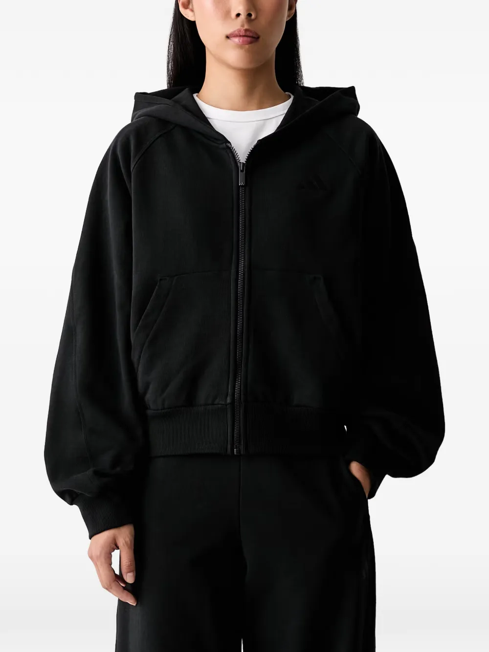 adidas Kit hooded jacket with small logo - Nero