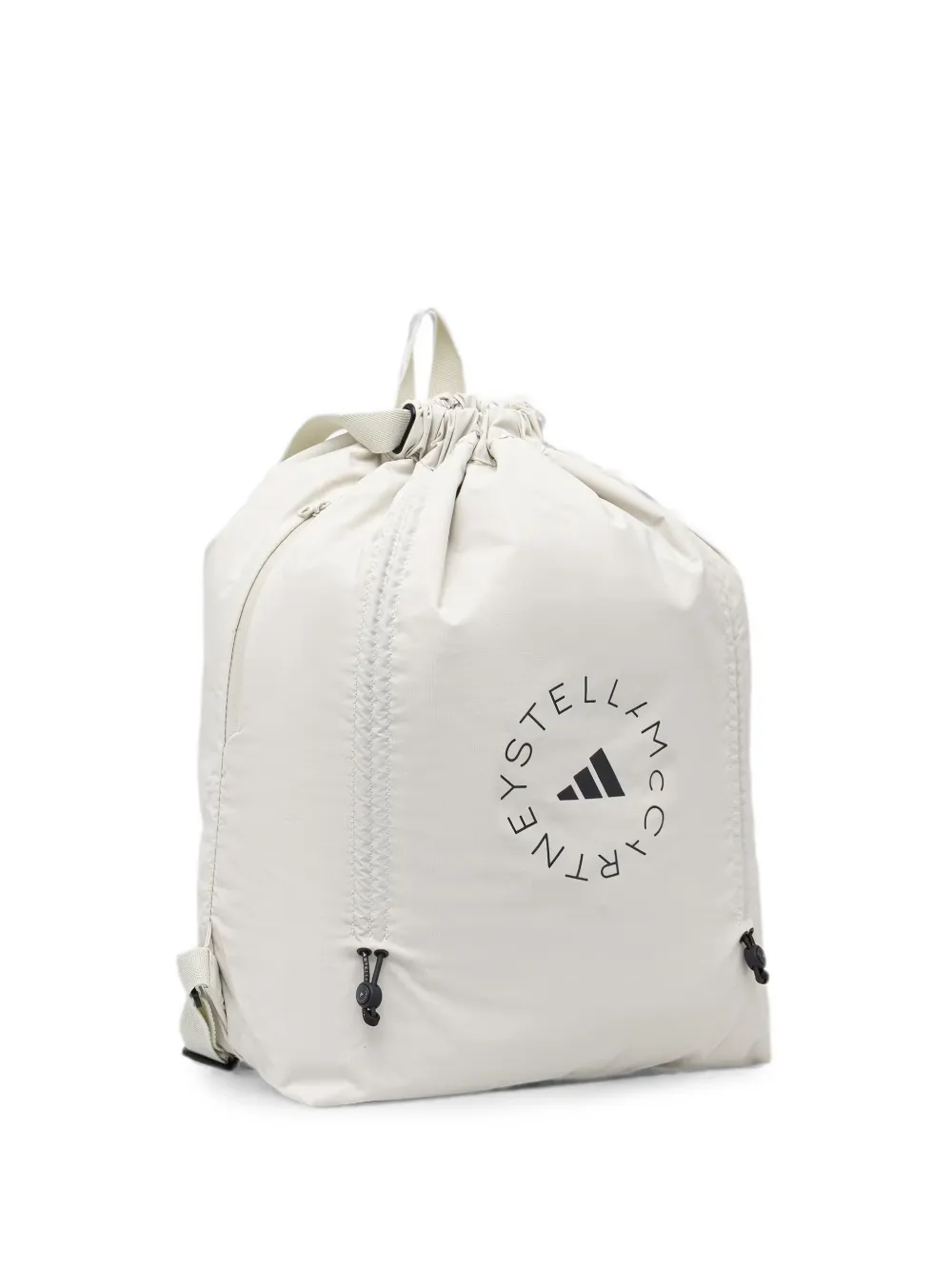 Adidas By Stella Mccartney Logo-print Drawstring Backpack In White