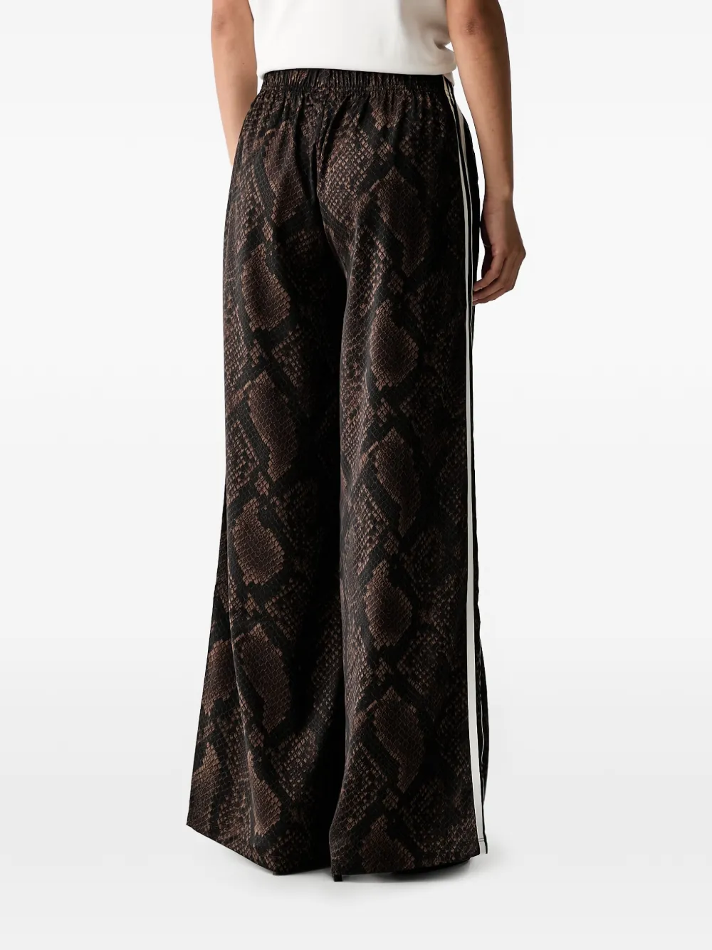 adidas satin snake-print wide-leg track pants Bruin