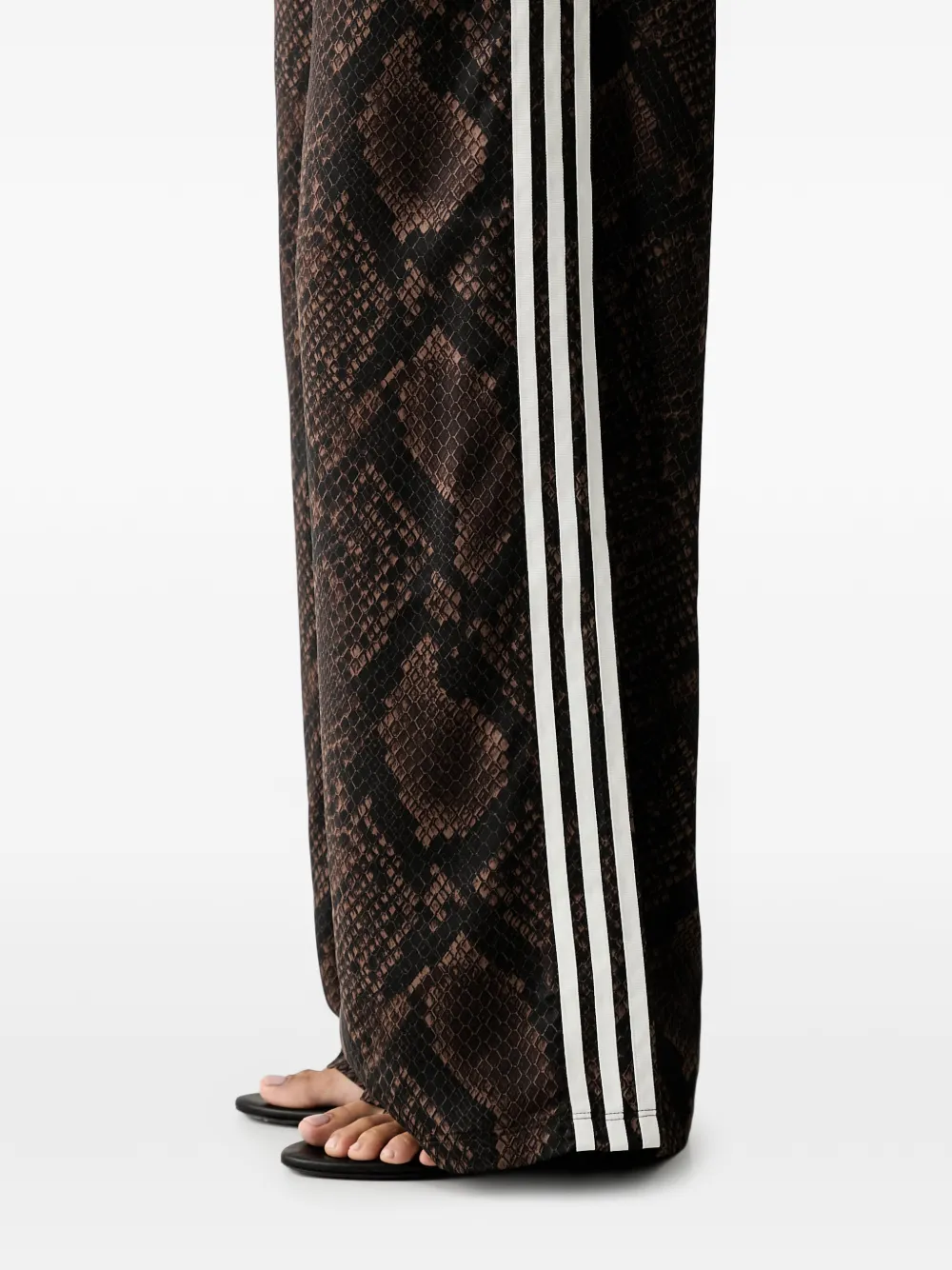 adidas satin snake-print wide-leg track pants Bruin