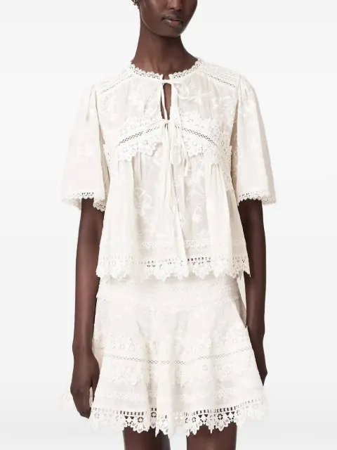 AllSaints Lillith embroidered short-sleeve top