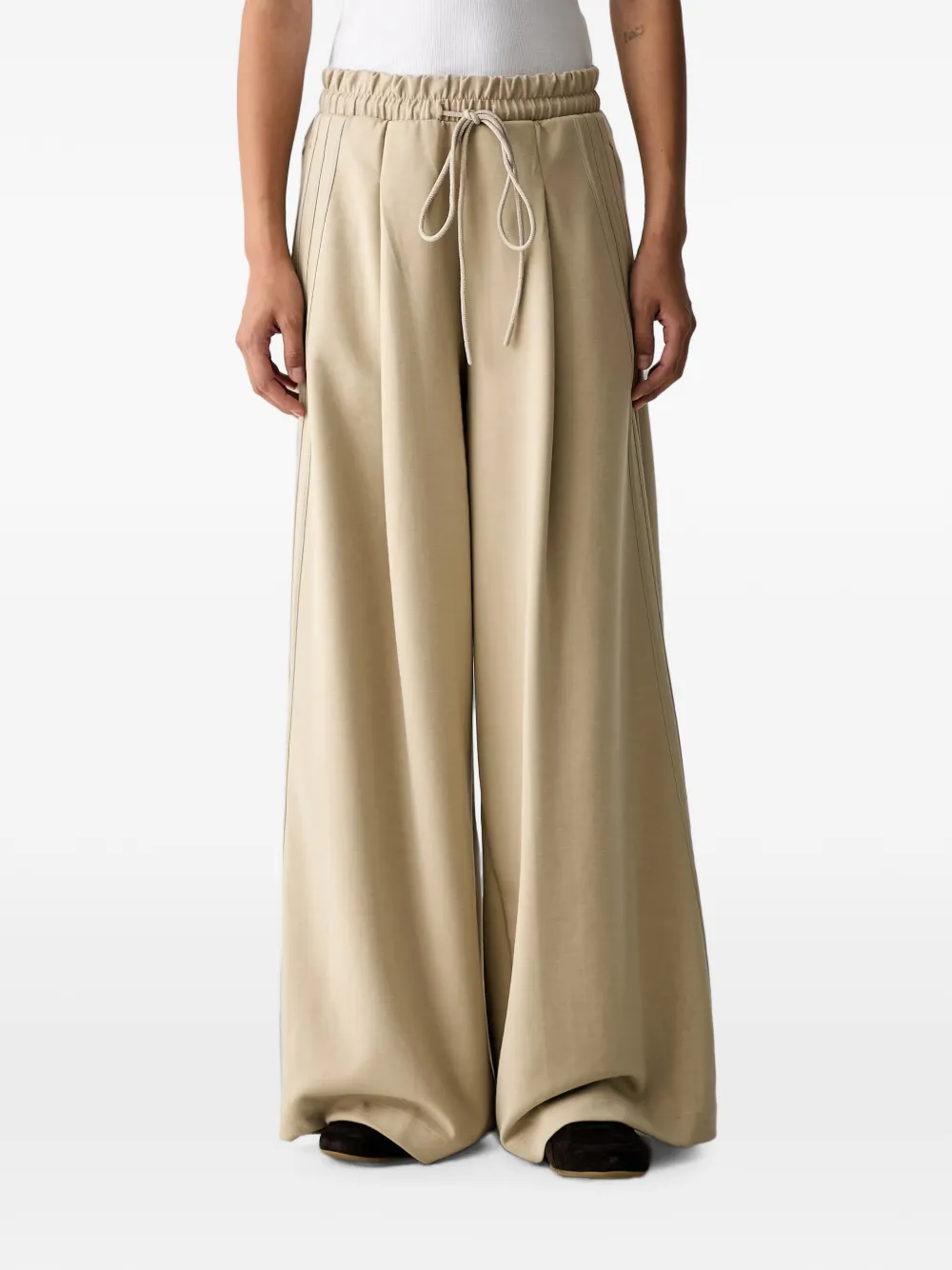 adidas drawstring wide-leg track pants - Toni neutri